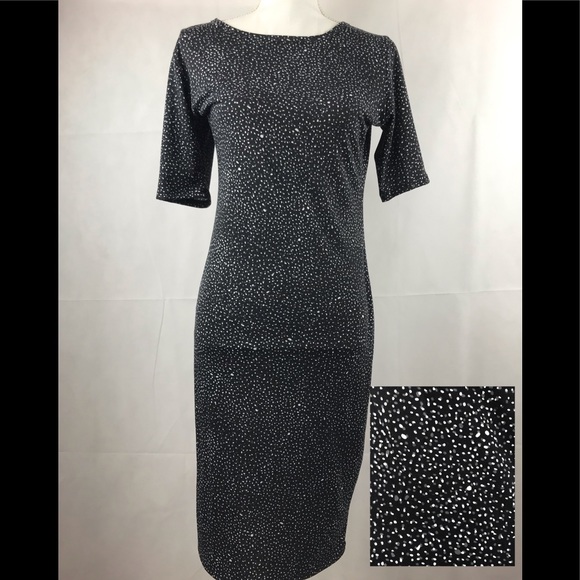 LuLaRoe Dresses & Skirts - LULAROE Black White Gray Polkadot Julia Dress M